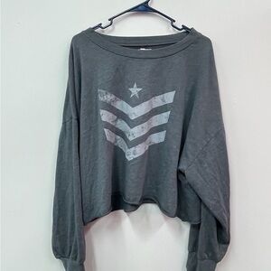 Grayson Threads Grey Crop Top Size XXL